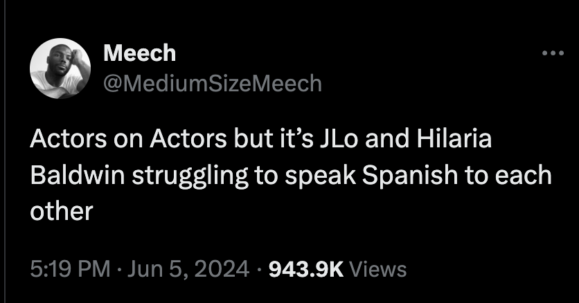 screenshot - Meech SizeMeech Actors on Actors but it's JLo and Hilaria Baldwin struggling to speak Spanish to each other Views